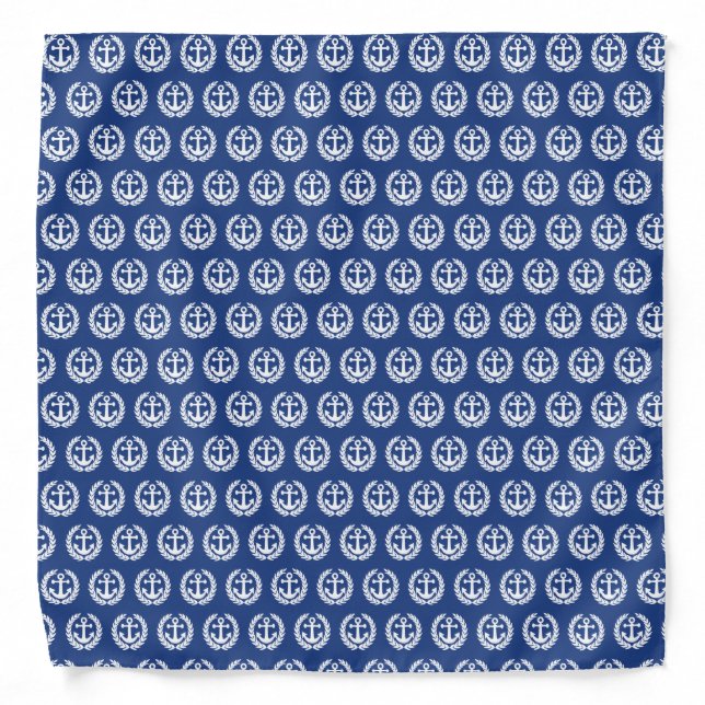 Blue anchor nautical sailors bandana (Front)