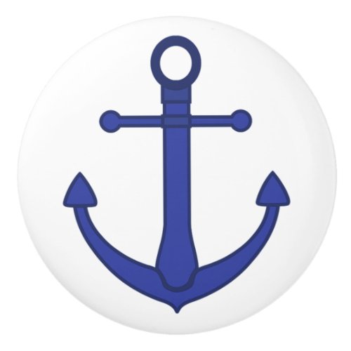 Blue Anchor Nautical Themed Cabinet Knob