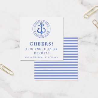 Blue Anchor - Nautical Wedding Drink Ticket