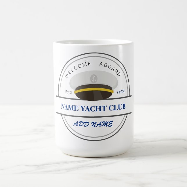 Blue Anchor Nautical Welcome yacht sailing Boat  Coffee Mug (Center)