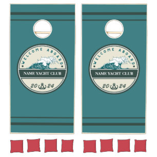 Blue Anchor Nautical Welcome yacht sailing Boat Cornhole Set