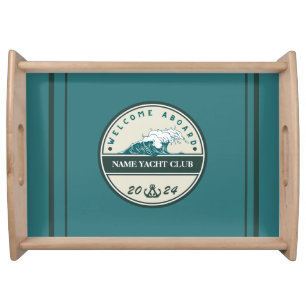 Blue Anchor Nautical Welcome yacht sailing Boat Serving Tray
