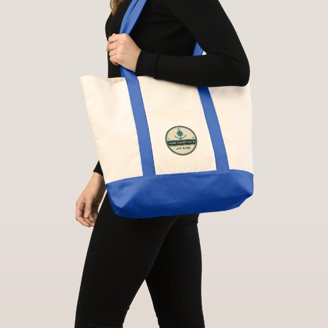 Blue Anchor Nautical Welcome yacht sailing Boat  Tote Bag (Front (Product))