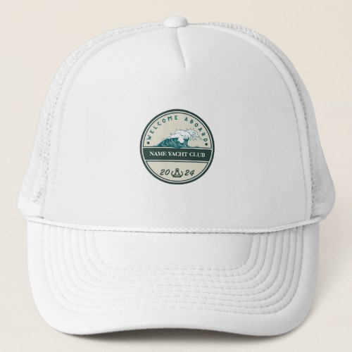 Blue Anchor Nautical Welcome yacht sailing Boat  Trucker Hat