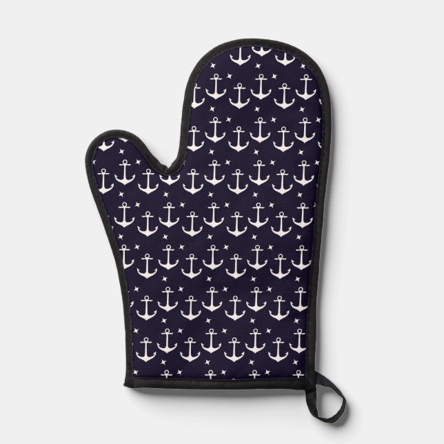 Blue Anchor  Oven Mitt (Front)