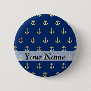 Blue anchor pattern button