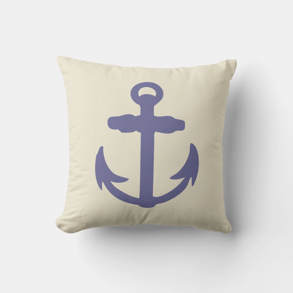 Blue Anchor Pillow
