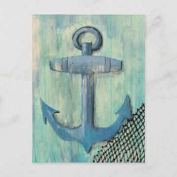 Blue Anchor Postcard by Eclectic_Ramblings at Zazzle