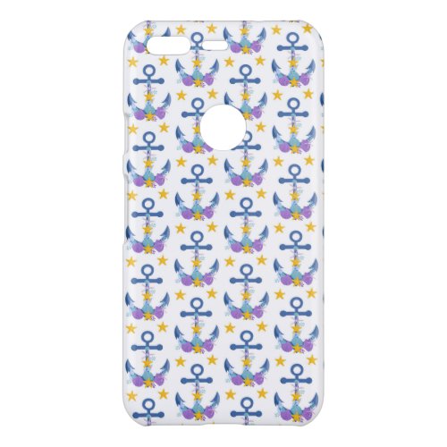 Blue Anchor Purple Seashells Yellow Starfish Uncommon Google Pixel Case