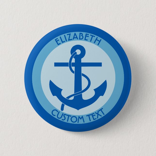 Blue Anchor Sailor Button (Front)