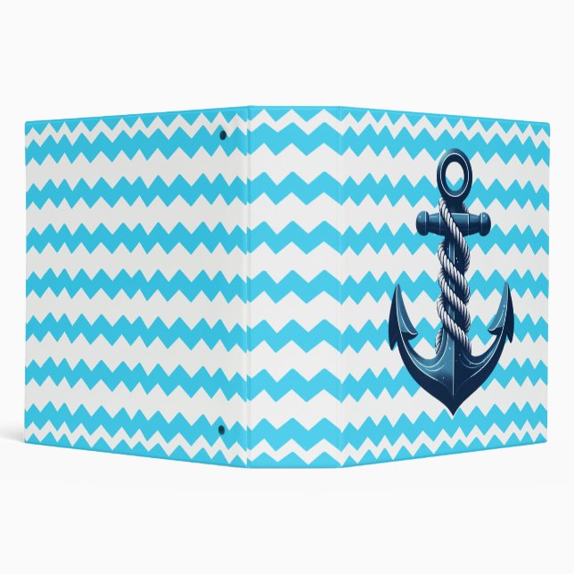 Blue anchor with blue waves 3 ring binder (Background)