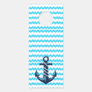 Blue anchor with blue waves door hanger