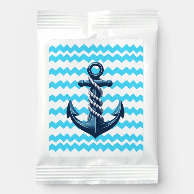 Blue anchor with blue waves margarita drink mix (Front)