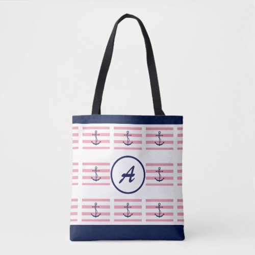 Blue  anchors away tote