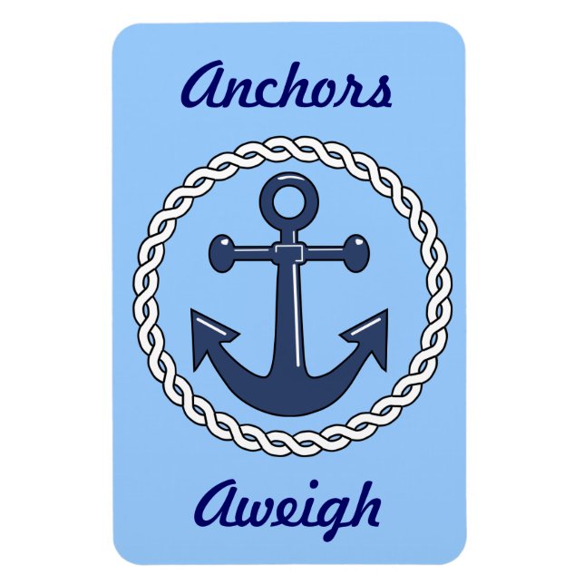 Blue Anchors Aweigh Stateroom Door Marker Magnet (Vertical)