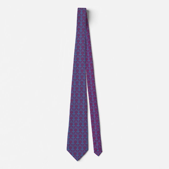 Blue Anchors on Purple 2 Neck Tie (Front)