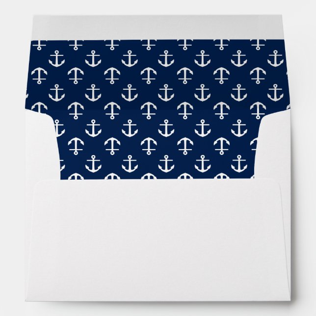 Blue Anchors Pattern Envelope (Back (Bottom))