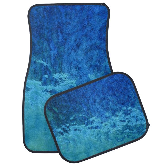 Blue and Aqua Stained Glass  Car Floor Mat (Set)