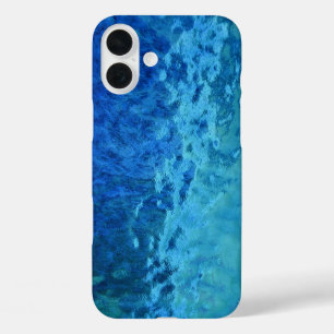 Blue and Aqua Stained Glass iPhone 16 Plus Case