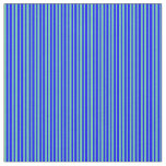 [ Thumbnail: Blue and Aquamarine Stripes/Lines Pattern Fabric ]