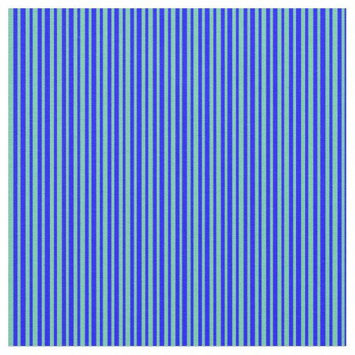 Blue and Aquamarine Stripes/Lines Pattern Fabric