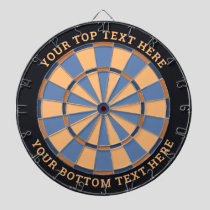 Blue and Beige Dartboard with Custom Text