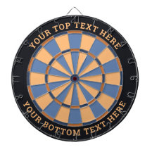 Blue and Beige Dartboard with Custom Text