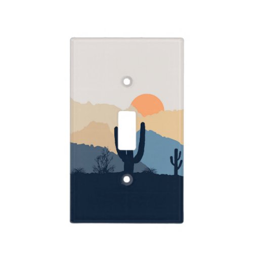 Blue and beige desert sunrise light switch cover