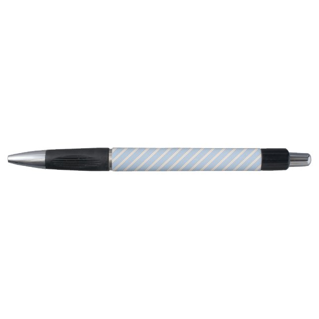 Blue and beige five stripe pattern pen (Front)