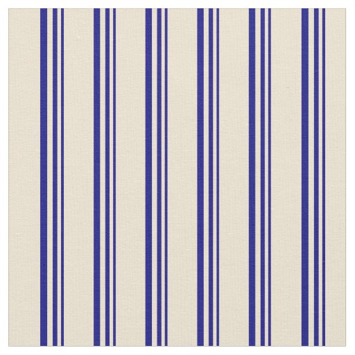 Blue and Beige Lined Pattern Fabric