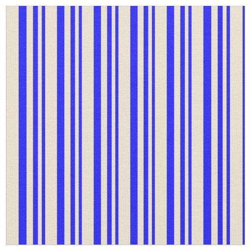 Blue and Beige Lined/Striped Pattern Fabric
