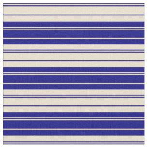 Blue and Beige Lines Fabric