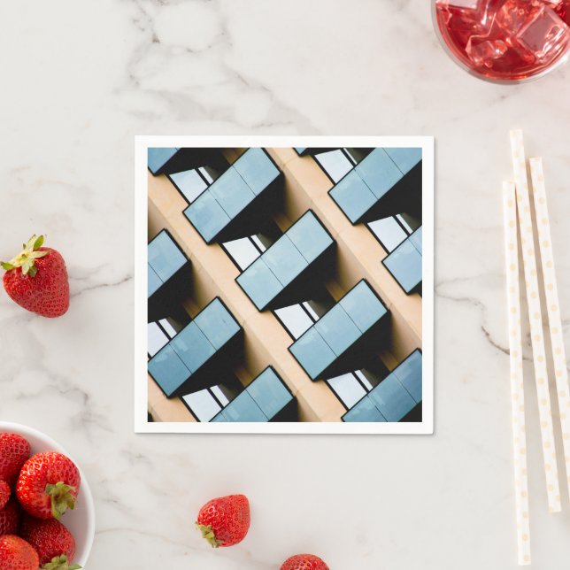 Blue and Beige Modern Architecture  Napkins (Insitu)