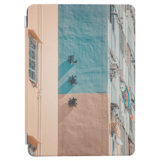 BLUE AND BEIGE WALL WITH KANJI SIGNAGE iPad AIR COVER