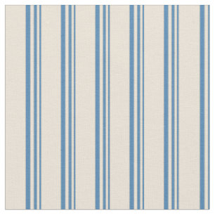 Blue and Bisque Colored Lined/Striped Pattern Fabric