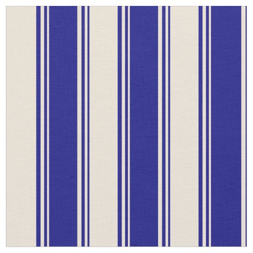 Blue and Bisque Lined/Striped Pattern Fabric