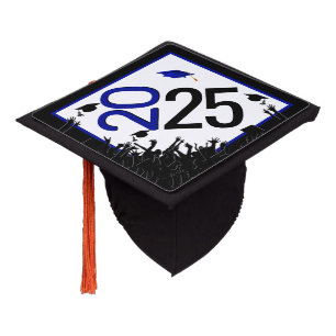 Blue and Black 2025 Graduation Graduation Cap Topper