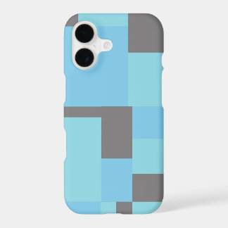 Blue and Black Abstract Art Geometric Design iPhone 17 Case