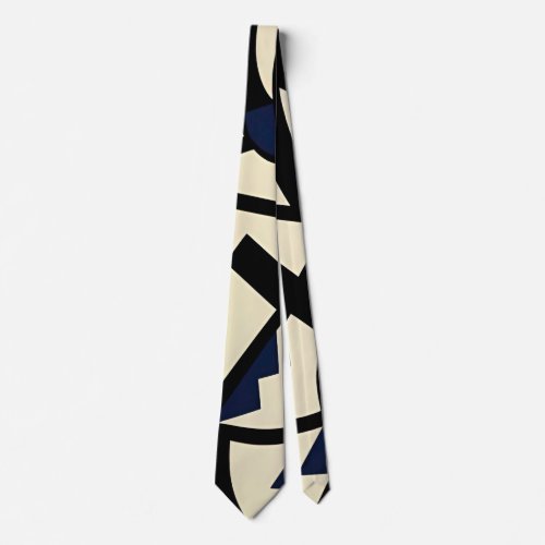 Blue and Black Abstract Art Neck Tie