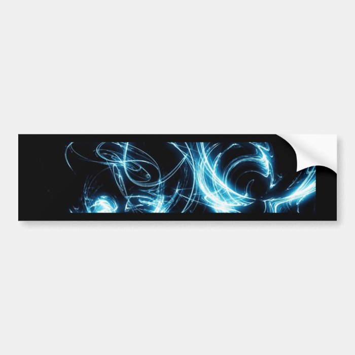 Blue and Black Abstract Bumper Stickers