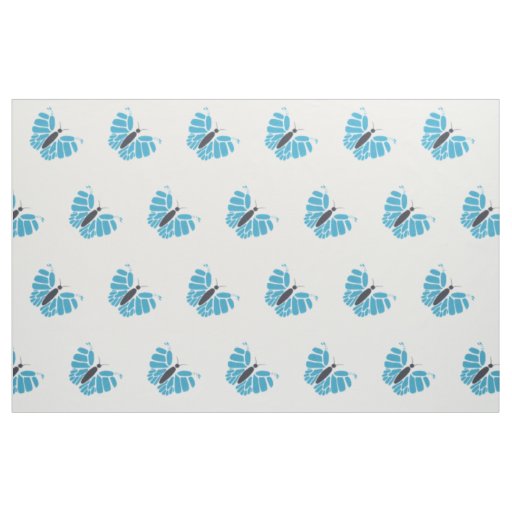 Blue and black abstract butterfly flying fabric
