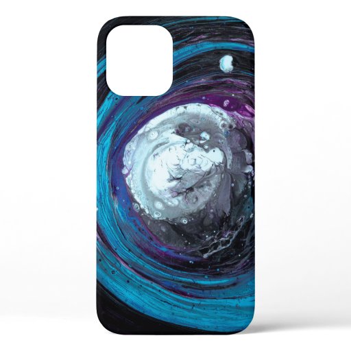 BLUE, AND BLACK ABSTRACT ILLUSTRATION iPhone 12 CASE