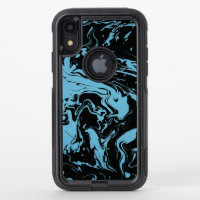 Blue and black abstract swirls - OtterBox commuter iPhone XR case