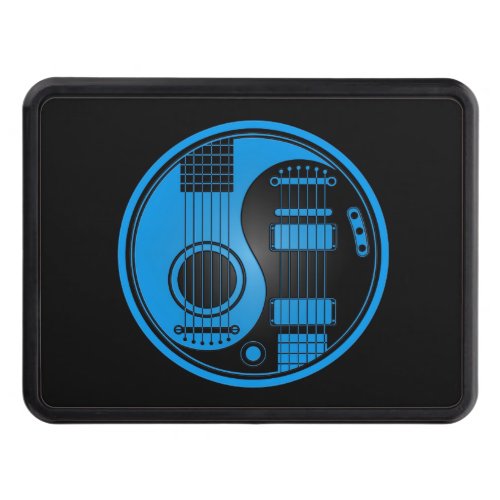 Blue and Black Acoustic Electric Guitars Yin Yang Trailer Hitch Cover