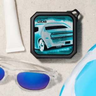 Blue and Black American Muscle Car Bluetooth Speaker