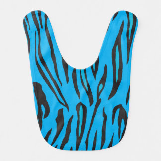 Blue and Black Animal Stripe Print Bib