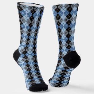 Blue And Black Argyle Socks