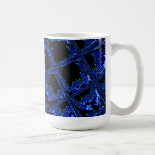 Blue and Black Block Design Coffee Mug (Right)