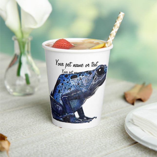 Blue and Black, Blue Poison Dart Frog Paper Cups (Insitu)