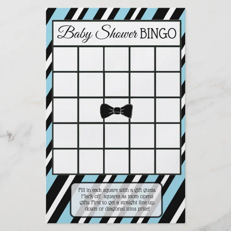 baby shower games for boys bingo